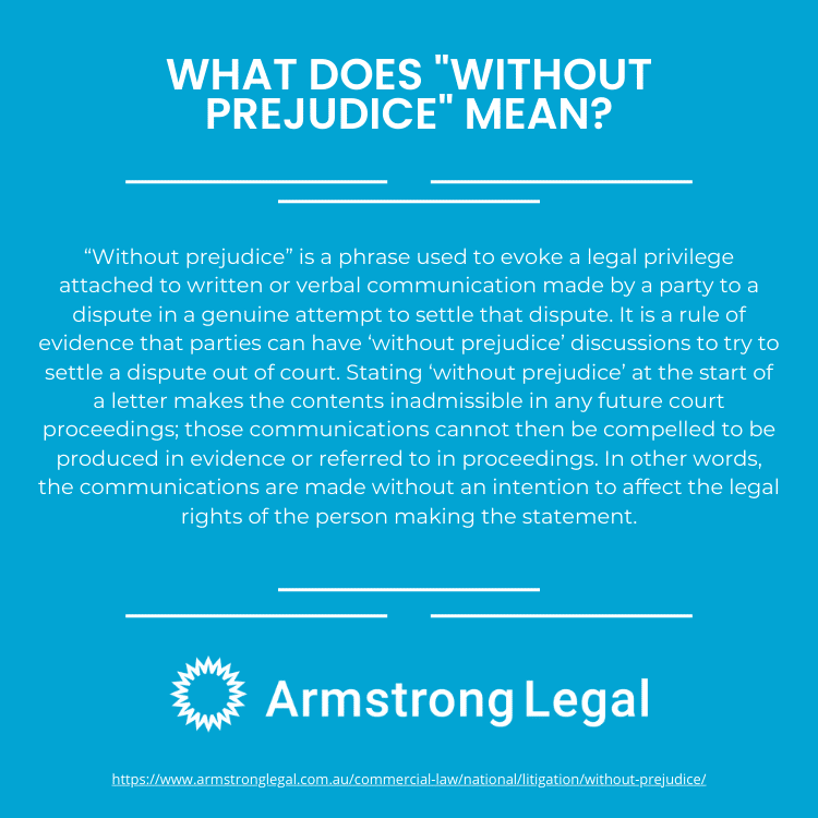 What Does Without Prejudice Mean Armstrong Legal